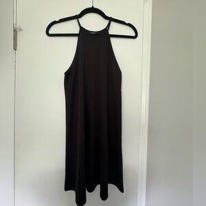 High neck black dress